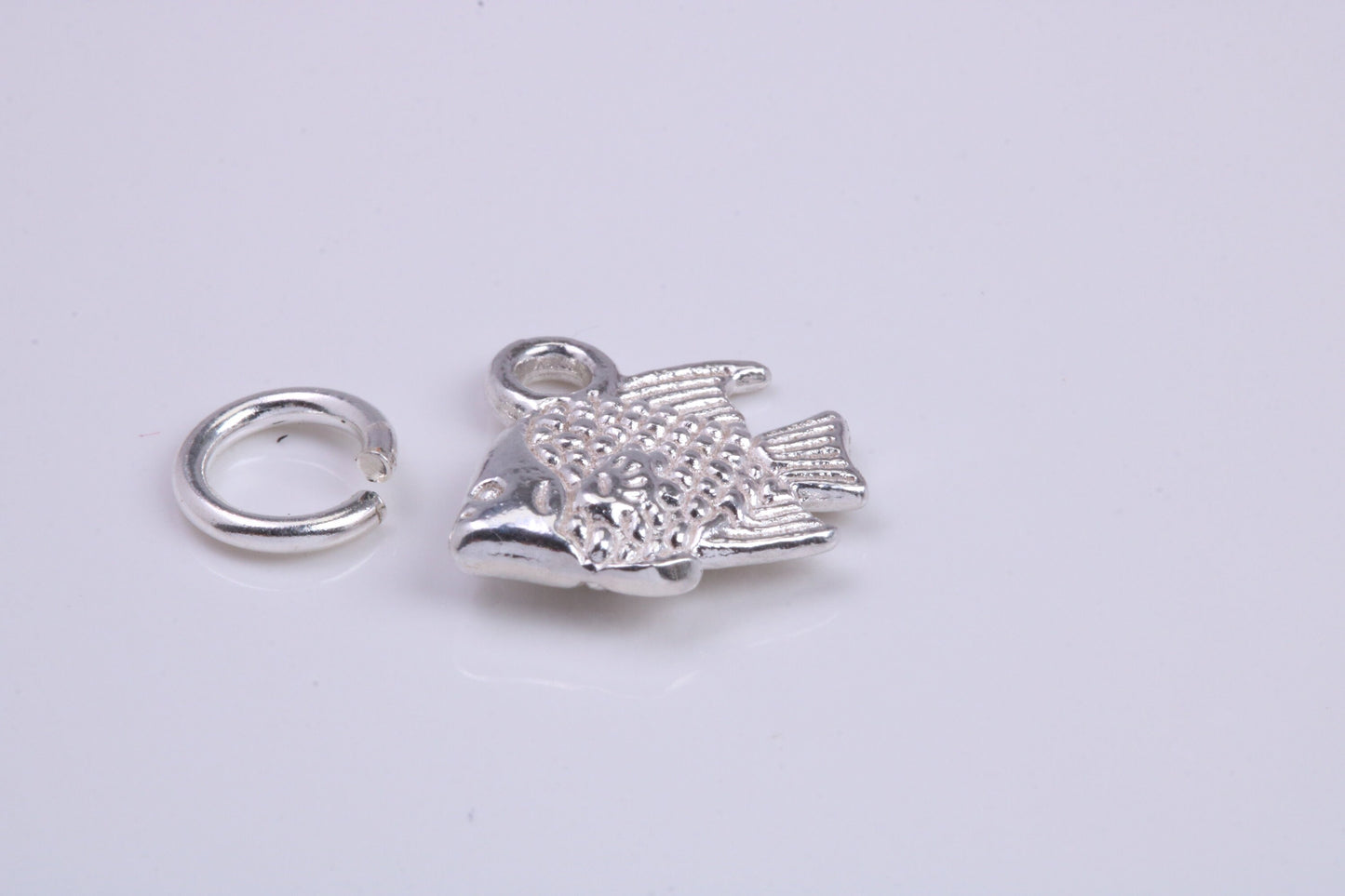 Fish Charm, Traditional Charm, Made from Solid 925 Grade Sterling Silver, Complete with Attachment Link