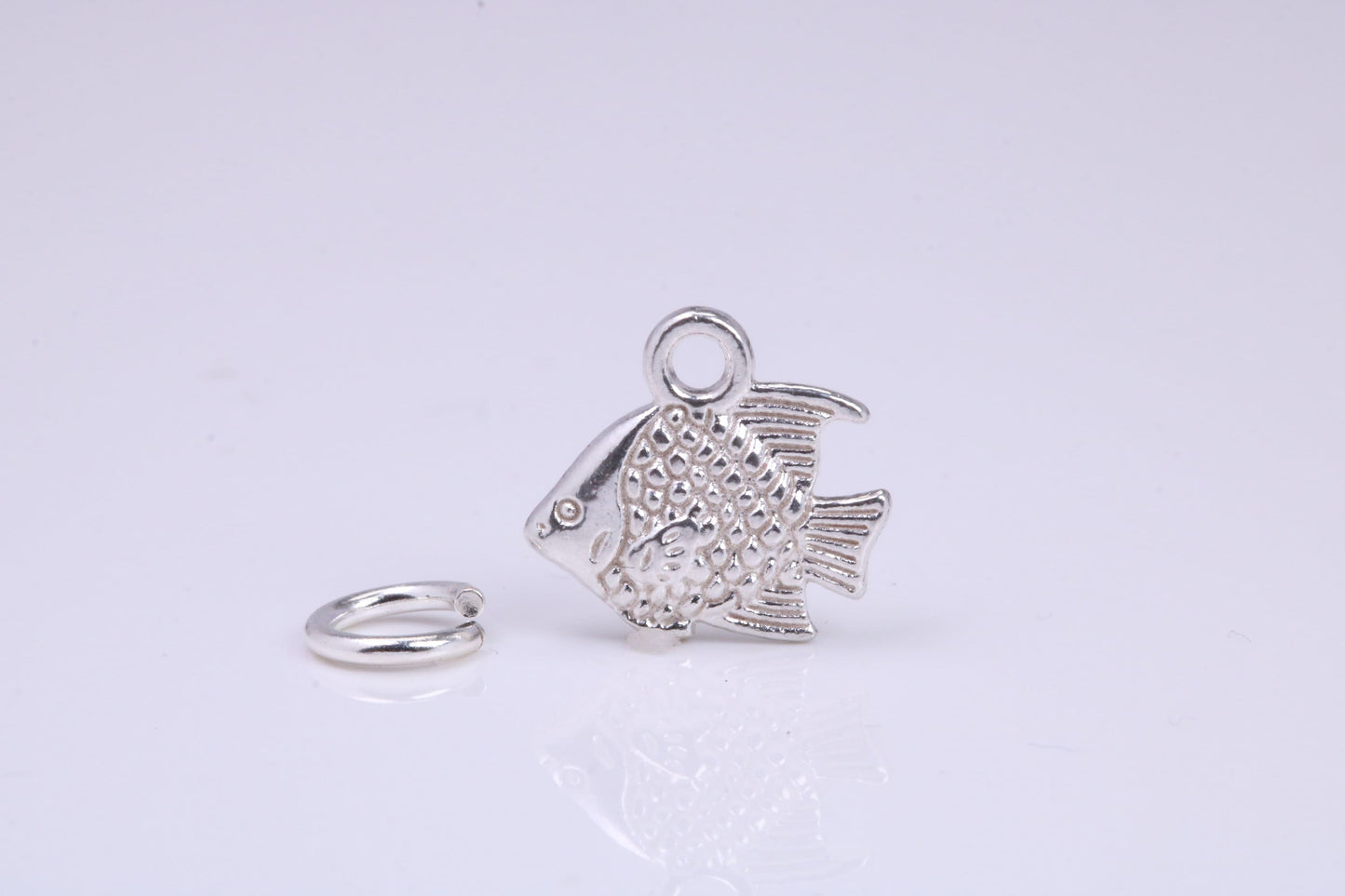 Fish Charm, Traditional Charm, Made from Solid 925 Grade Sterling Silver, Complete with Attachment Link