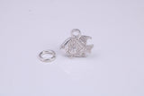 Fish Charm, Traditional Charm, Made from Solid 925 Grade Sterling Silver, Complete with Attachment Link