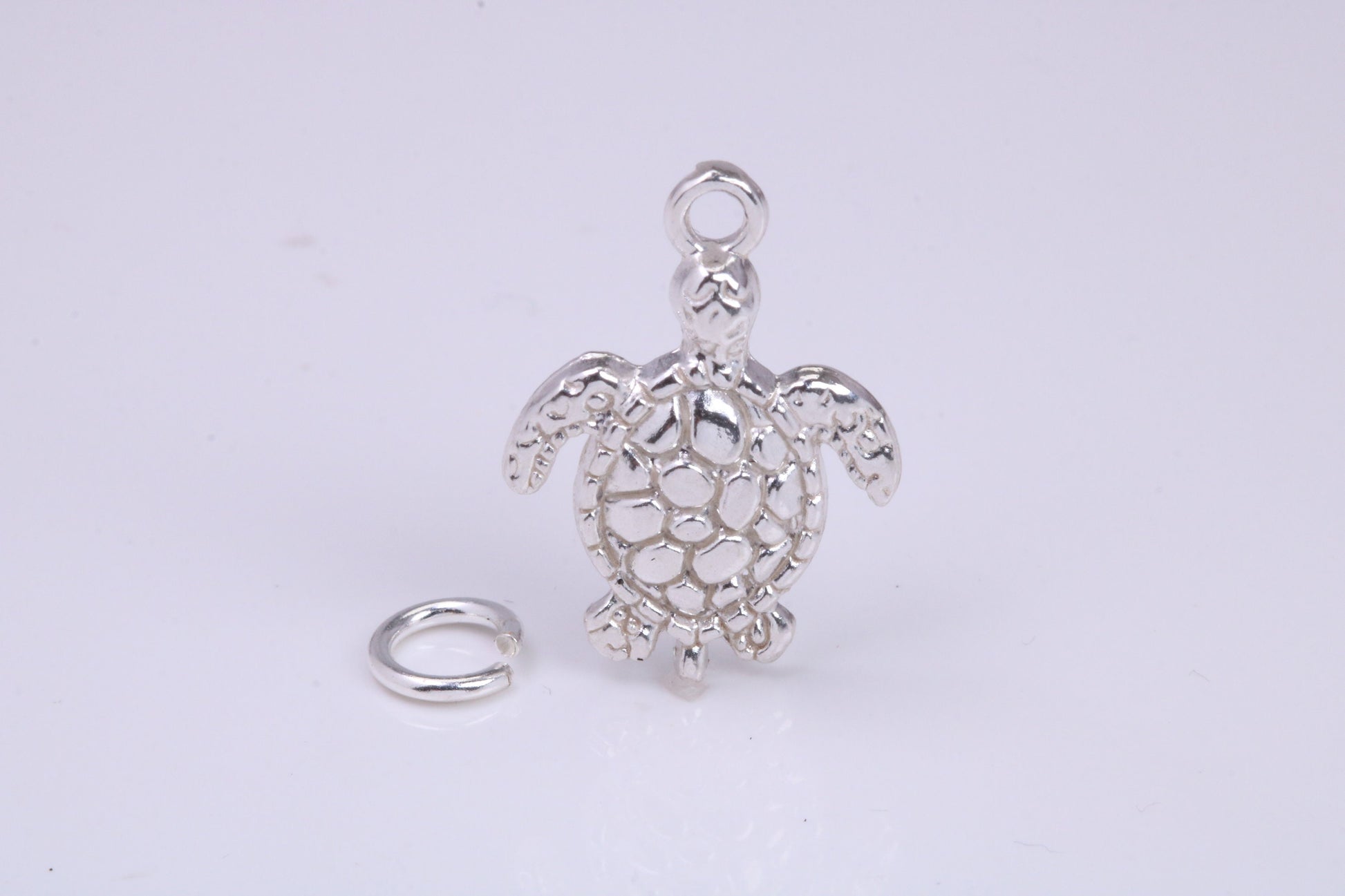 Turtle Charm, Traditional Charm, Made from Solid 925 Grade Sterling Silver, Complete with Attachment Link