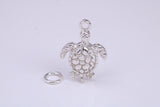 Turtle Charm, Traditional Charm, Made from Solid 925 Grade Sterling Silver, Complete with Attachment Link