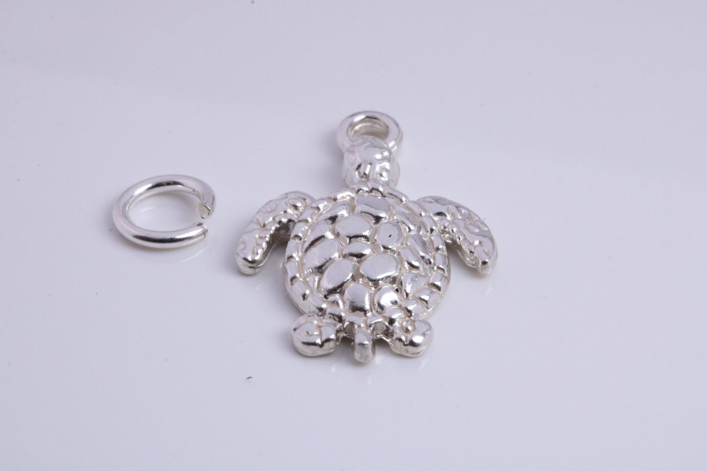 Turtle Charm, Traditional Charm, Made from Solid 925 Grade Sterling Silver, Complete with Attachment Link