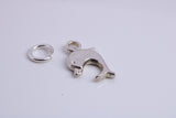 Dolphin Charm, Traditional Charm, Made from Solid 925 Grade Sterling Silver, Complete with Attachment Link