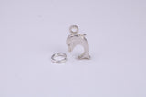 Dolphin Charm, Traditional Charm, Made from Solid 925 Grade Sterling Silver, Complete with Attachment Link