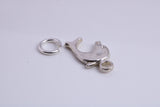 Dolphin Charm, Traditional Charm, Made from Solid 925 Grade Sterling Silver, Complete with Attachment Link