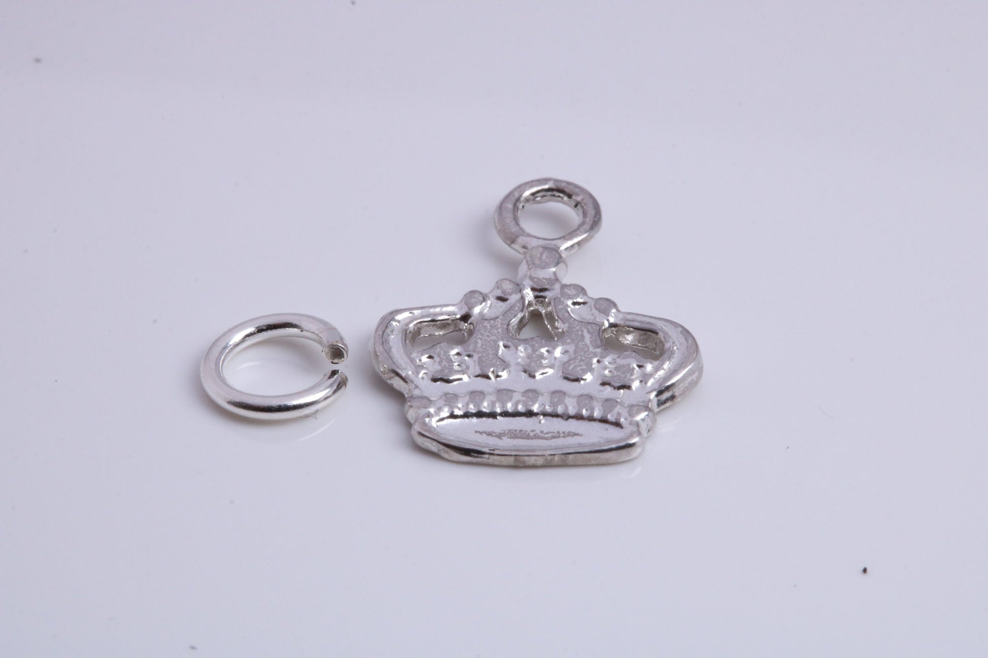 Royal Crown Charm, Traditional Charm, Made from Solid 925 Grade Sterling Silver, Complete with Attachment Link