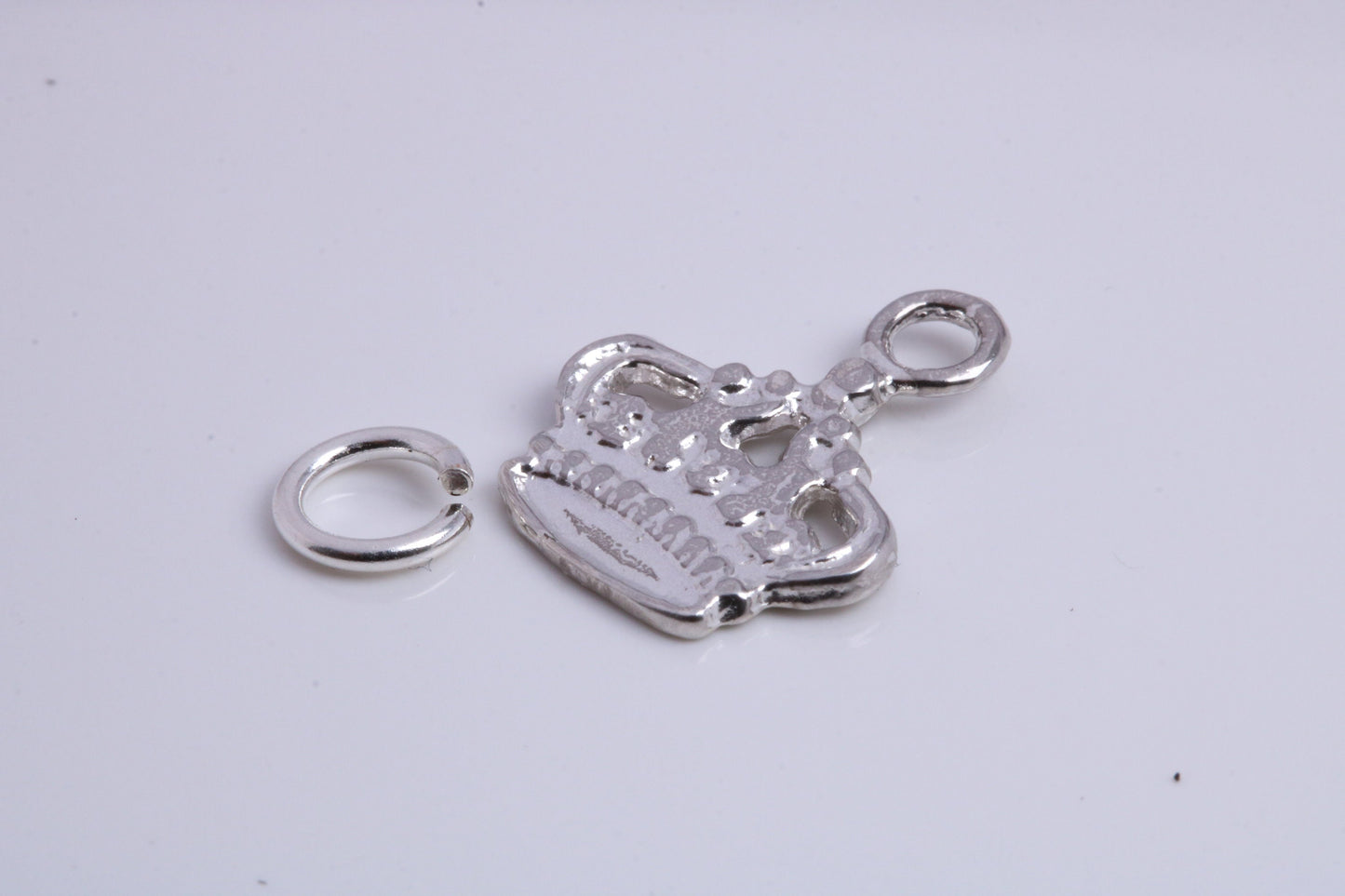 Royal Crown Charm, Traditional Charm, Made from Solid 925 Grade Sterling Silver, Complete with Attachment Link