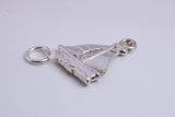 Sailing Boat Charm, Traditional Charm, Made from Solid 925 Grade Sterling Silver, Complete with Attachment Link