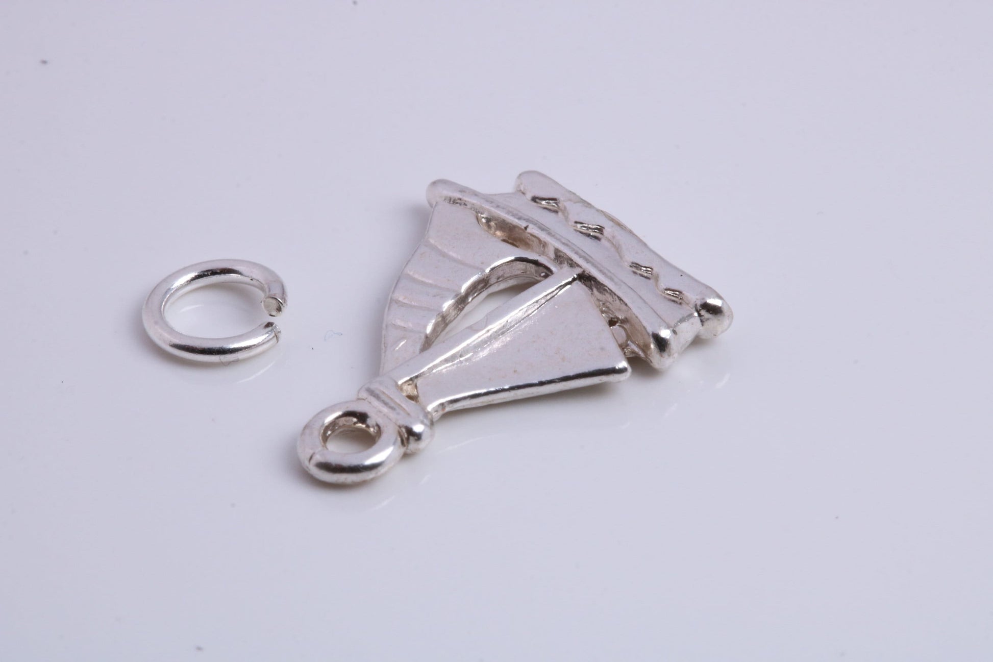 Sailing Boat Charm, Traditional Charm, Made from Solid 925 Grade Sterling Silver, Complete with Attachment Link