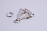 Sailing Boat Charm, Traditional Charm, Made from Solid 925 Grade Sterling Silver, Complete with Attachment Link