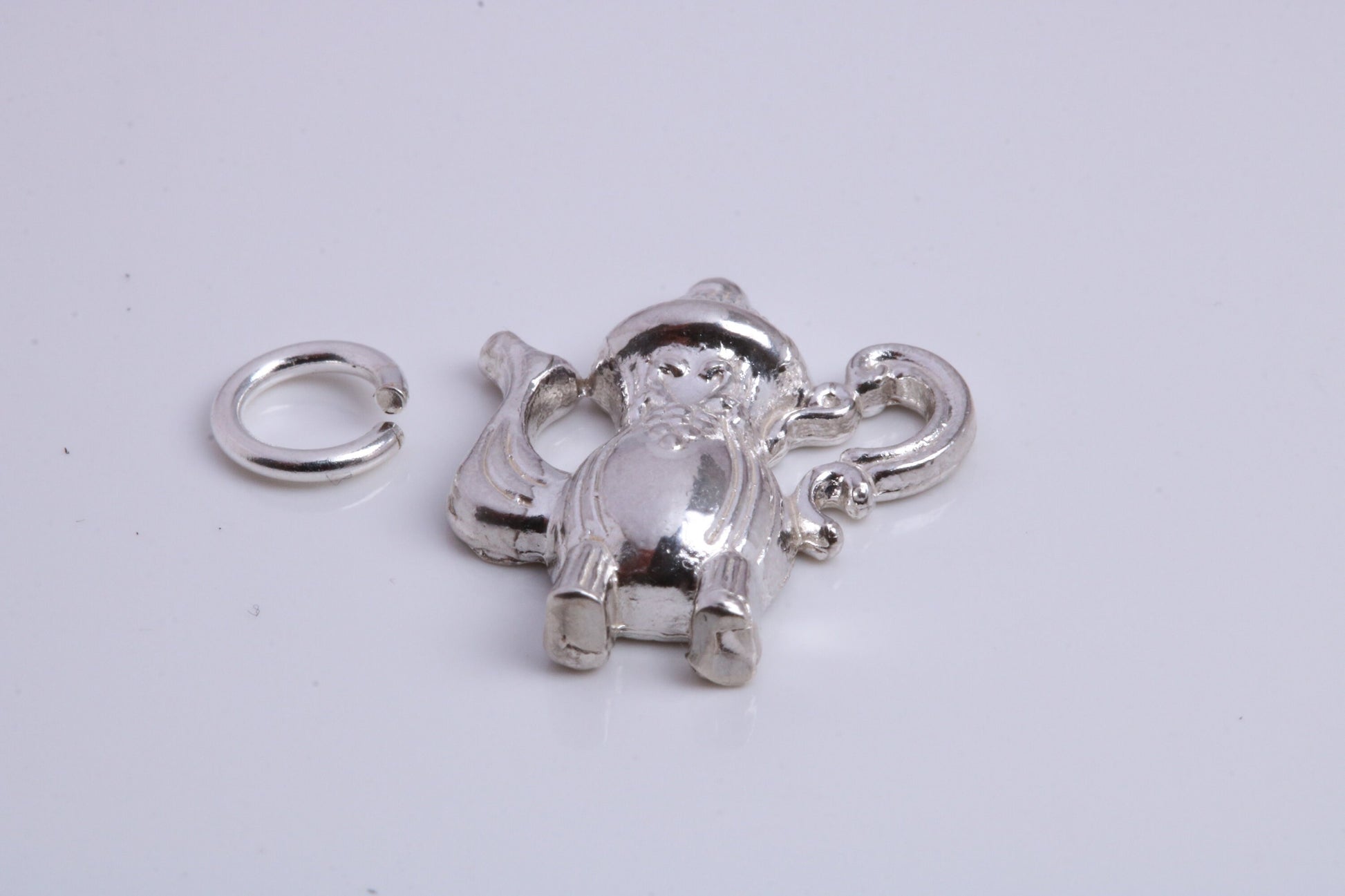 Tea Pot Charm, Traditional Charm, Made from Solid 925 Grade Sterling Silver, Complete with Attachment Link