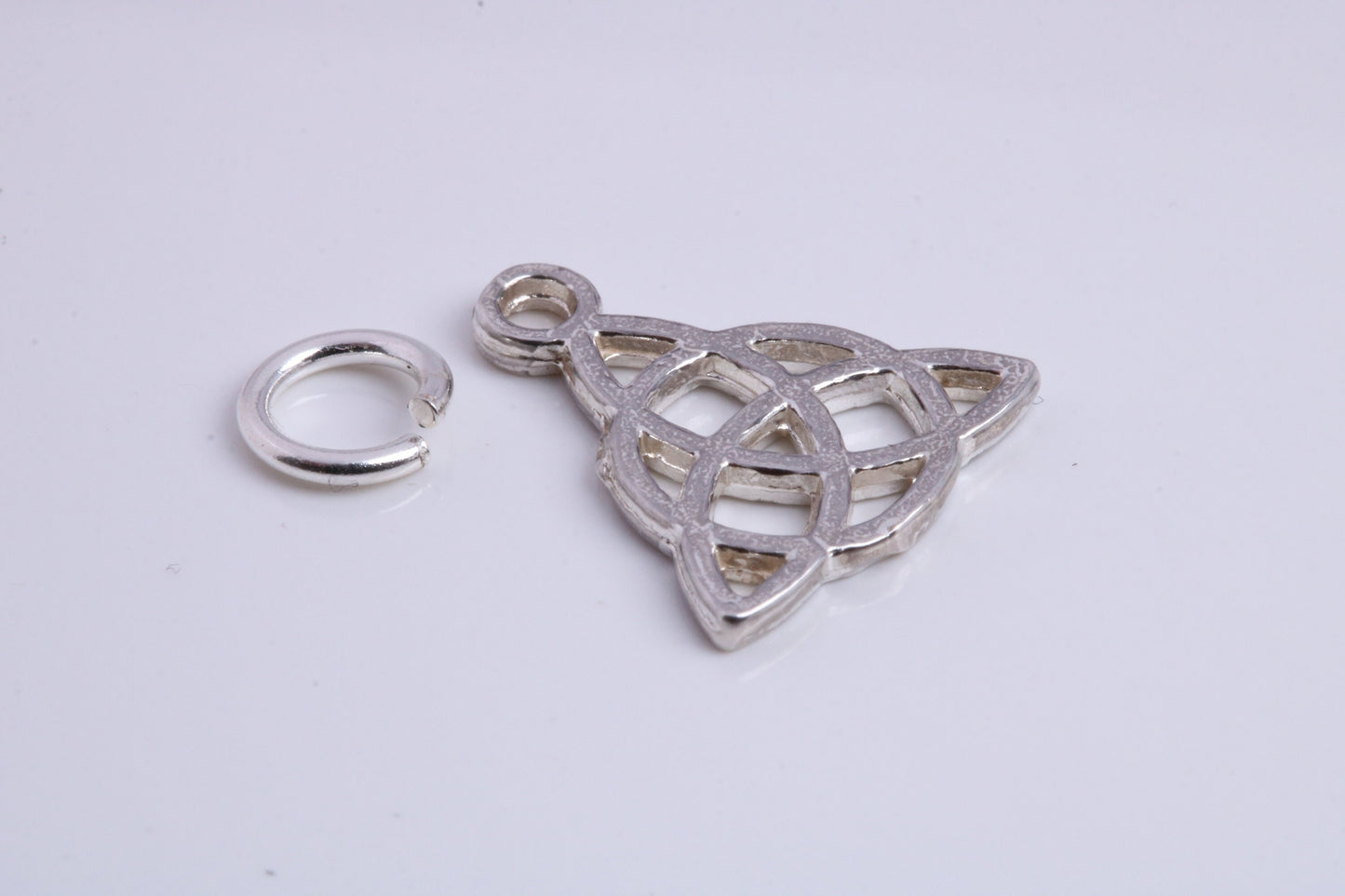 Trinity Knot Charm, Traditional Charm, Made from Solid 925 Grade Sterling Silver, Complete with Attachment Link