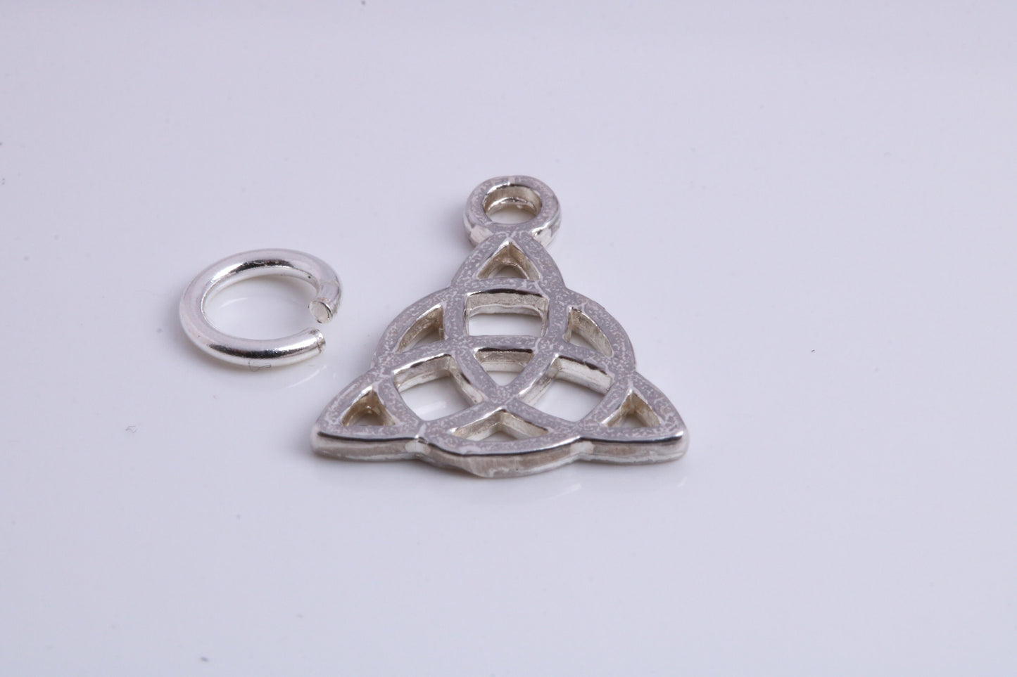 Trinity Knot Charm, Traditional Charm, Made from Solid 925 Grade Sterling Silver, Complete with Attachment Link