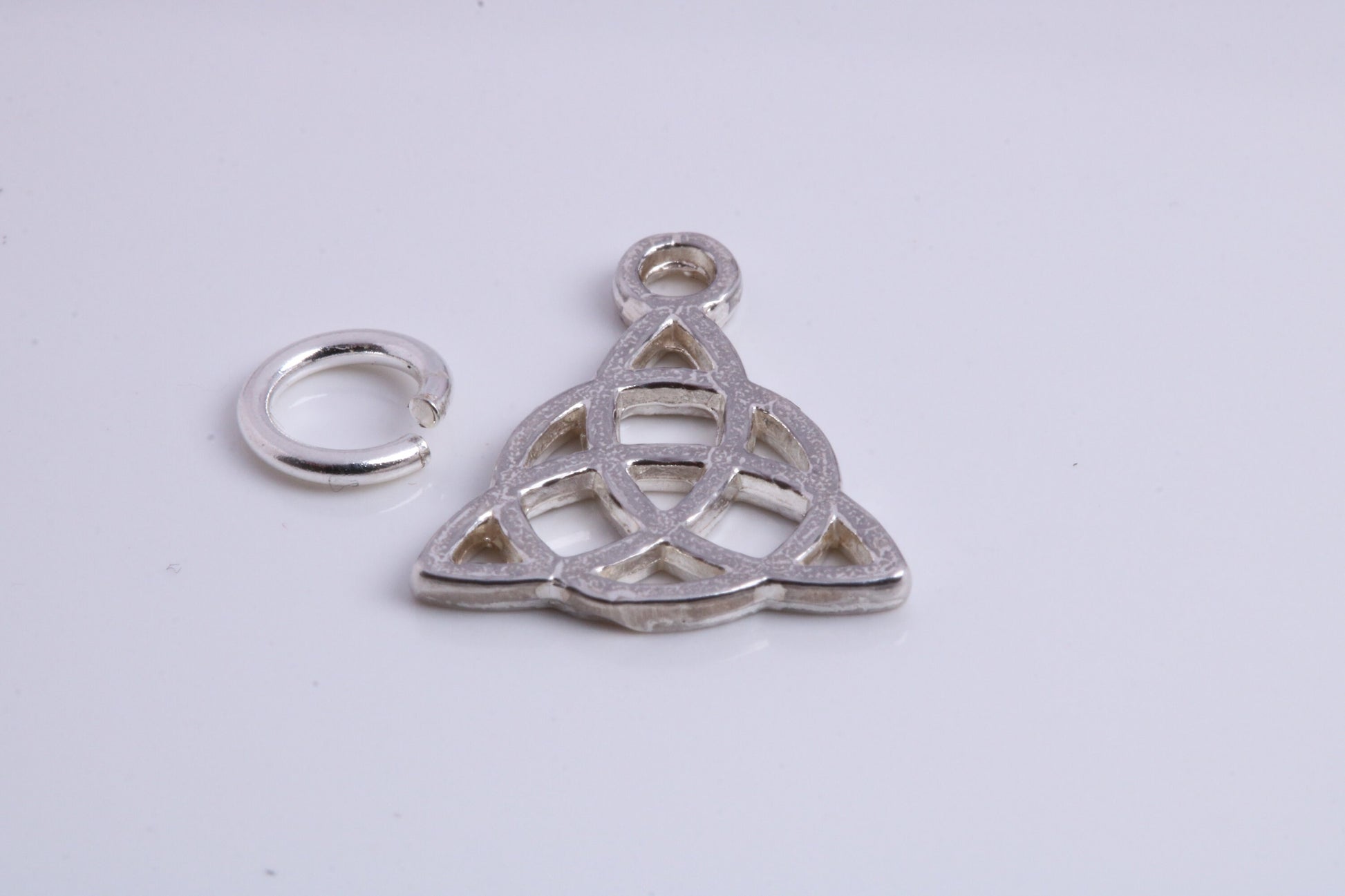 Trinity Knot Charm, Traditional Charm, Made from Solid 925 Grade Sterling Silver, Complete with Attachment Link