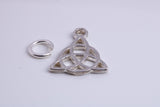 Trinity Knot Charm, Made from Solid Cast Silver