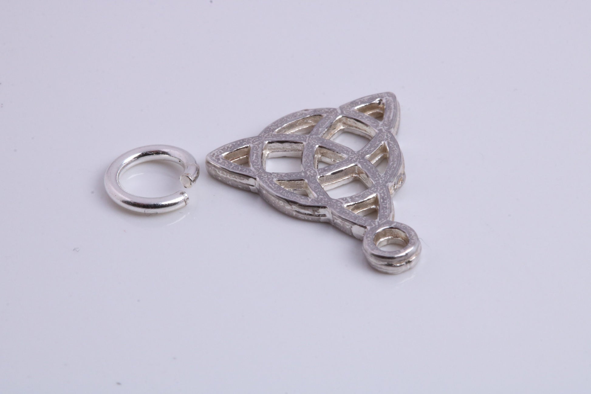 Trinity Knot Charm, Traditional Charm, Made from Solid 925 Grade Sterling Silver, Complete with Attachment Link