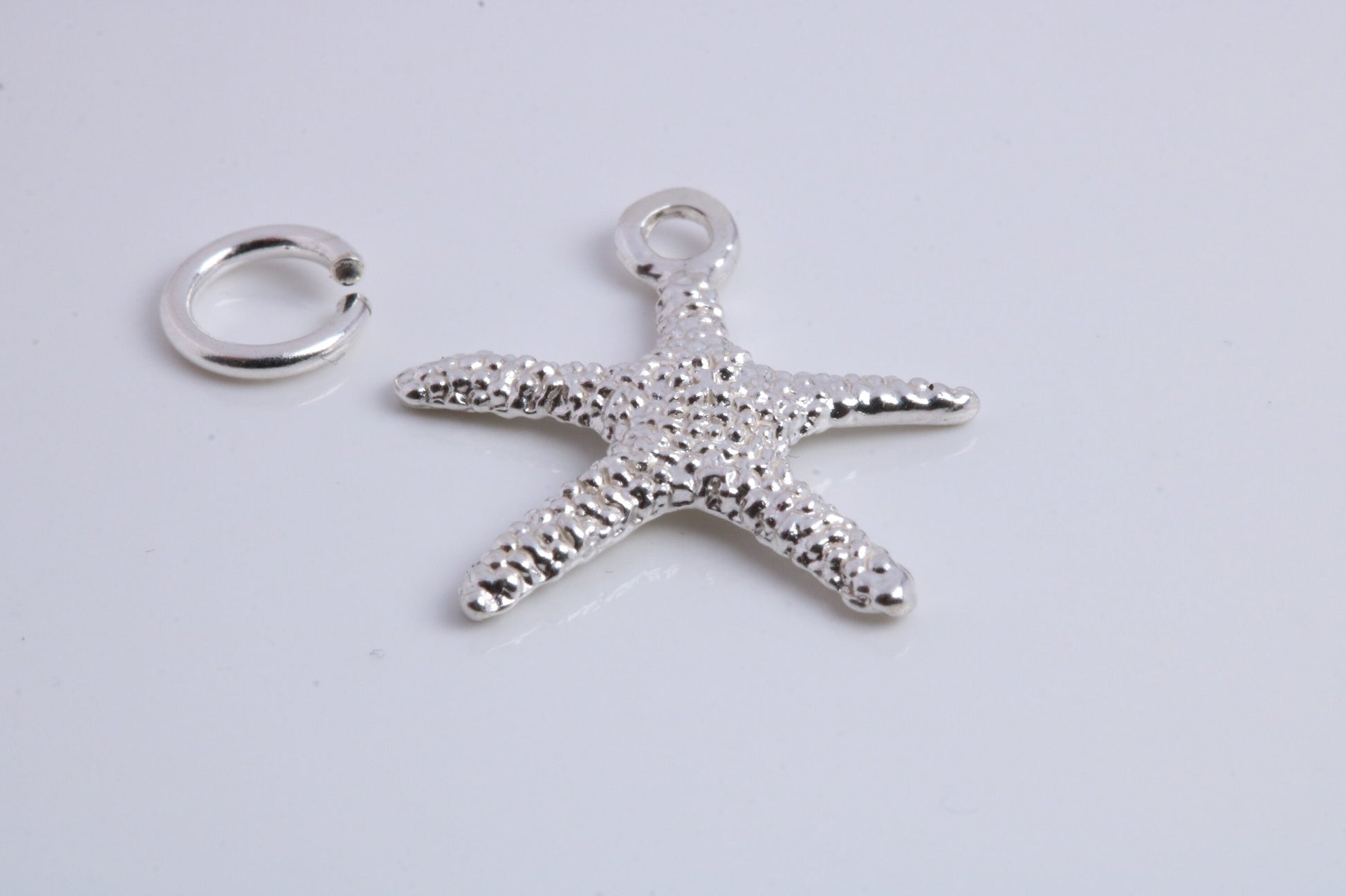 Star Fish Charm, Traditional Charm, Made from Solid 925 Grade Sterling Silver, Complete with Attachment Link