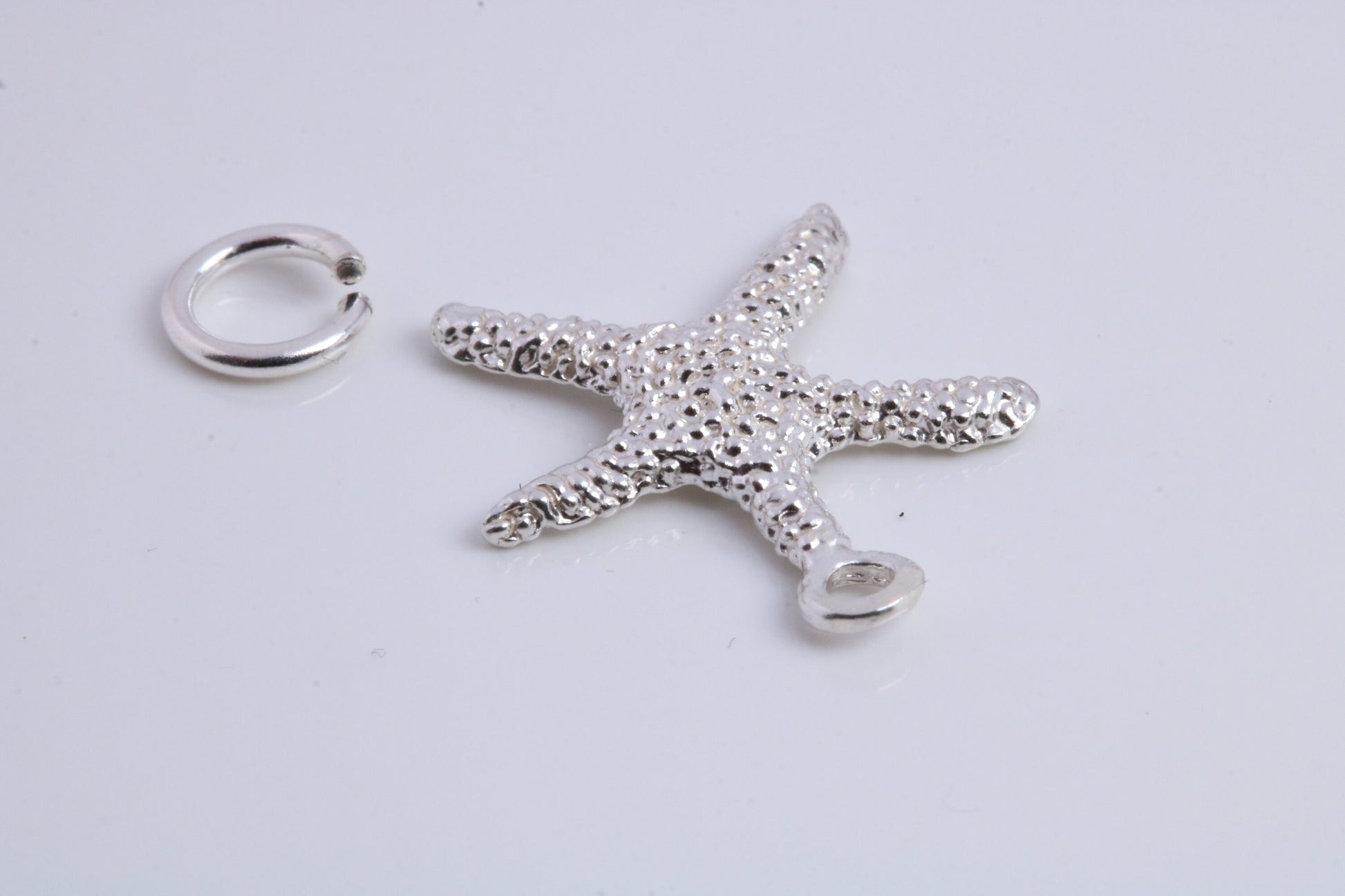 Star Fish Charm, Traditional Charm, Made from Solid 925 Grade Sterling Silver, Complete with Attachment Link