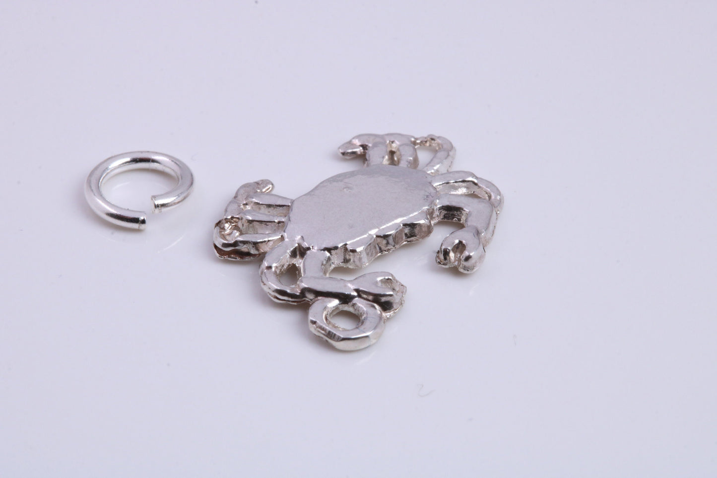 Crab Charm, Traditional Charm, Made from Solid 925 Grade Sterling Silver, Complete with Attachment Link