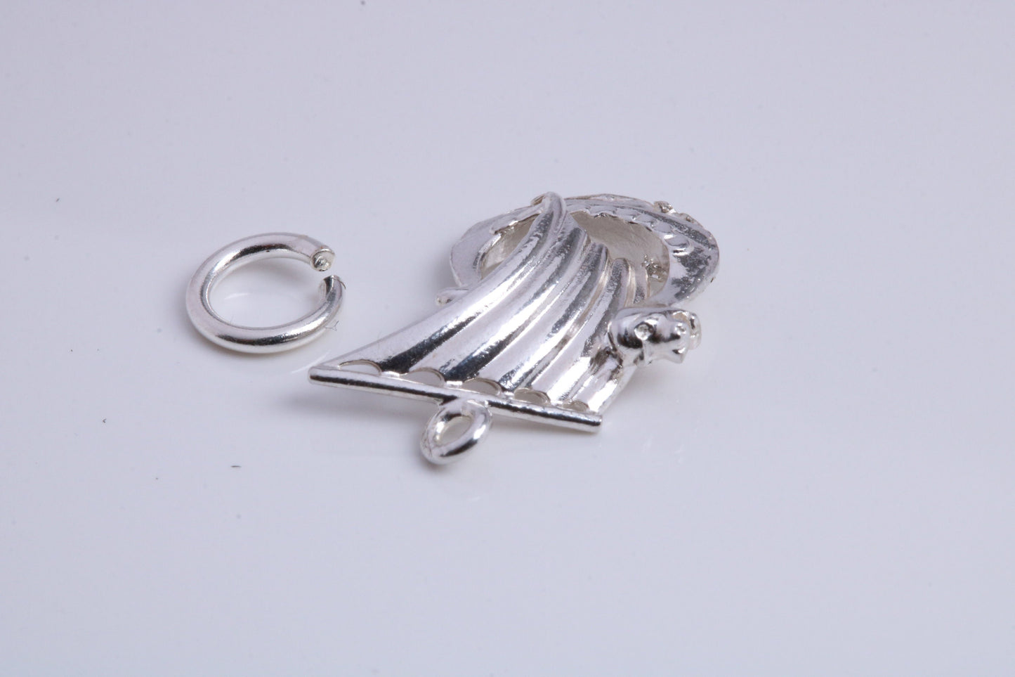 Viking Boat Charm, Traditional Charm, Made from Solid 925 Grade Sterling Silver, Complete with Attachment Link