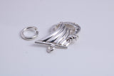 Viking Boat Charm, Made from Solid Cast Silver, Complete with Attachment Link