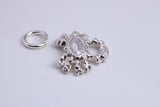 Crab Charm, Traditional Charm, Made from Solid 925 Grade Sterling Silver, Complete with Attachment Link