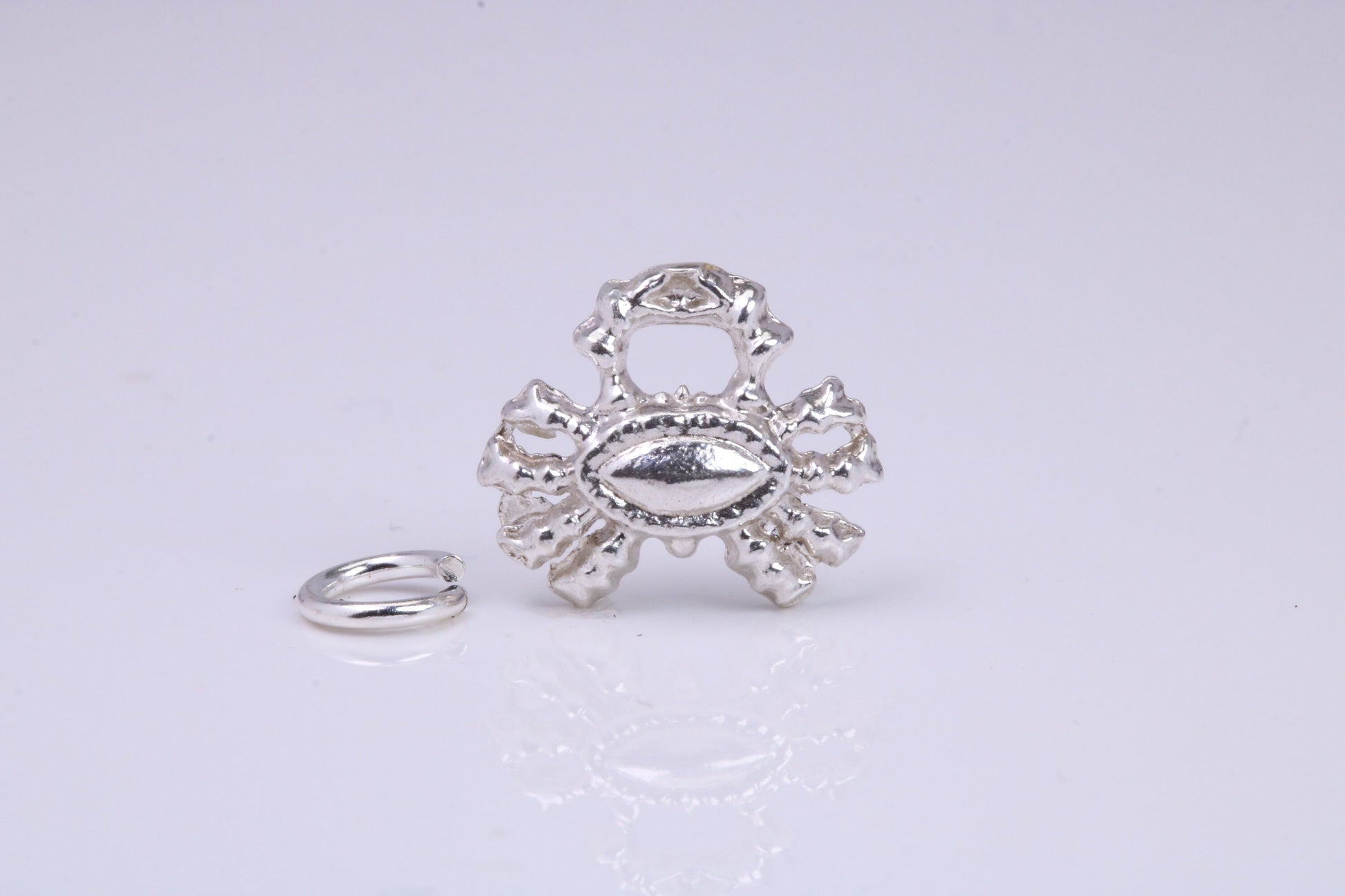 Crab Charm, Traditional Charm, Made from Solid 925 Grade Sterling Silver, Complete with Attachment Link