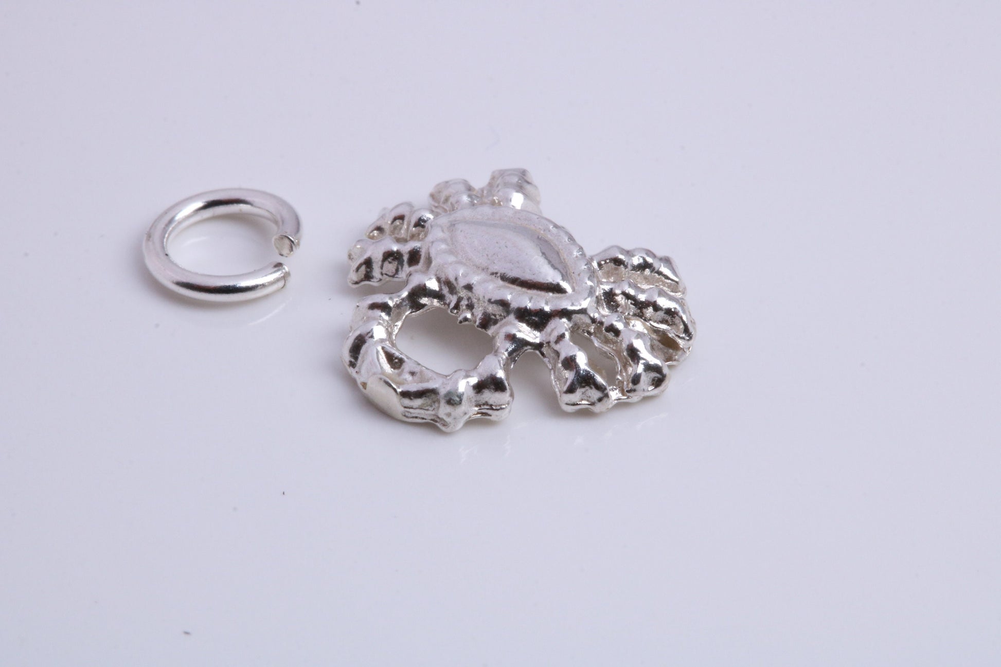 Crab Charm, Traditional Charm, Made from Solid 925 Grade Sterling Silver, Complete with Attachment Link