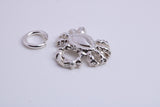 Crab Charm, Traditional Charm, Made from Solid 925 Grade Sterling Silver, Complete with Attachment Link