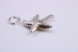 Star Fish Charm, Traditional Charm, Made from Solid 925 Grade Sterling Silver, Complete with Attachment Link