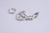 Shrimp Charm, Traditional Charm, Made from Solid 925 Grade Sterling Silver, Complete with Attachment Link