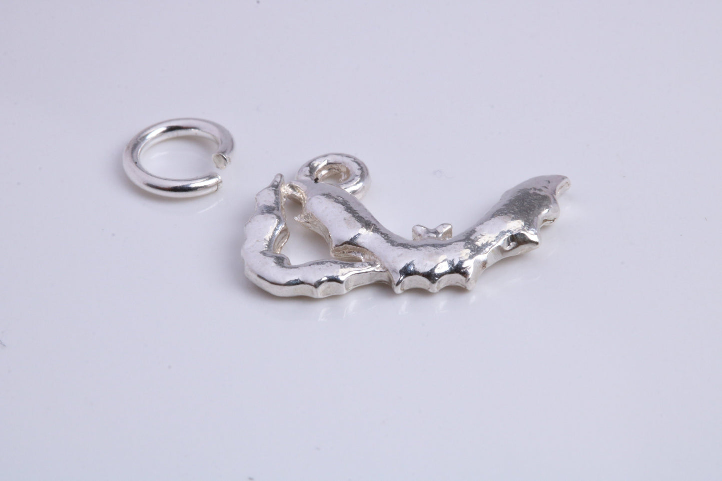 Shrimp Charm, Traditional Charm, Made from Solid 925 Grade Sterling Silver, Complete with Attachment Link