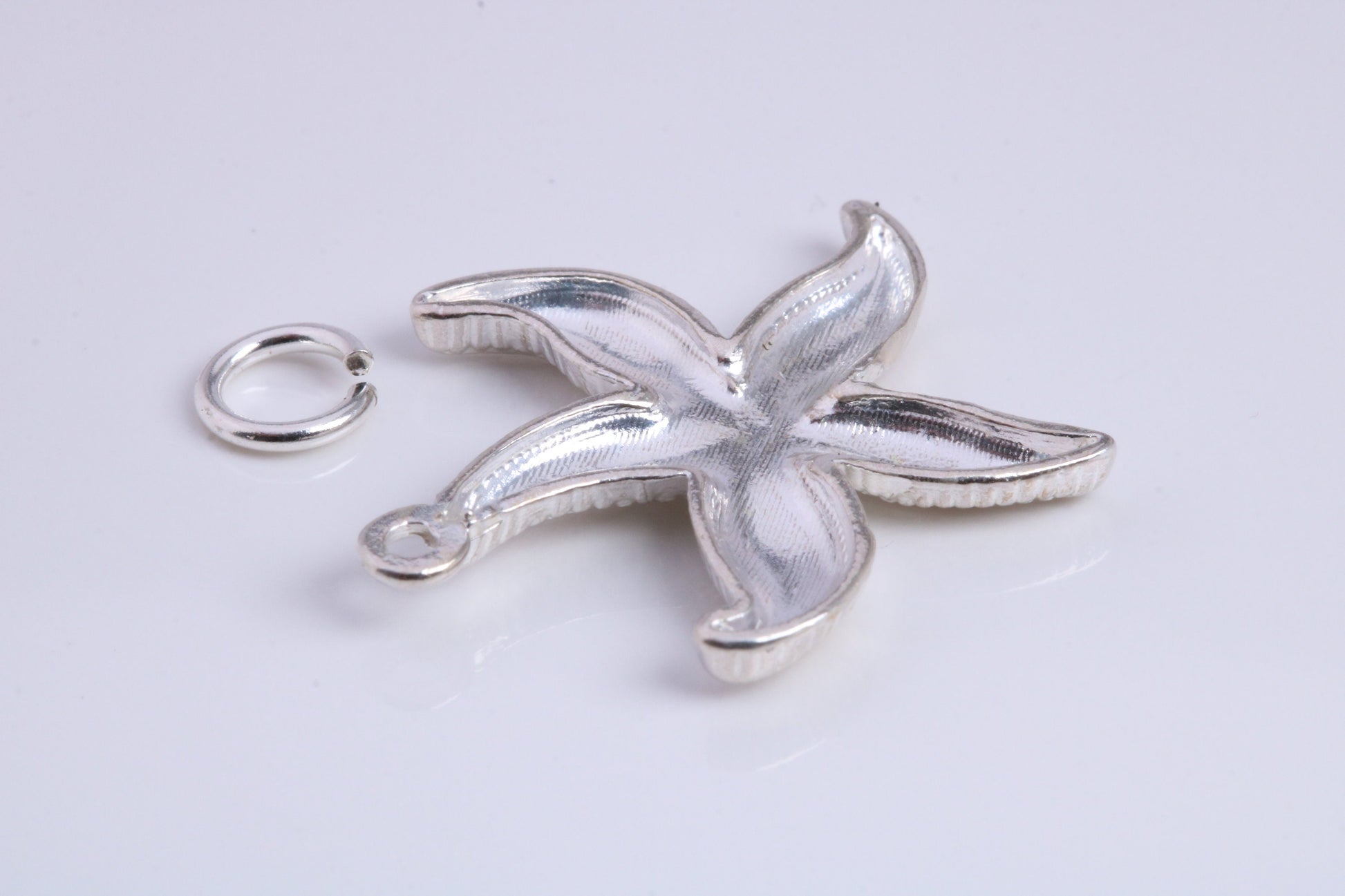 Star Fish Charm, Traditional Charm, Made from Solid 925 Grade Sterling Silver, Complete with Attachment Link