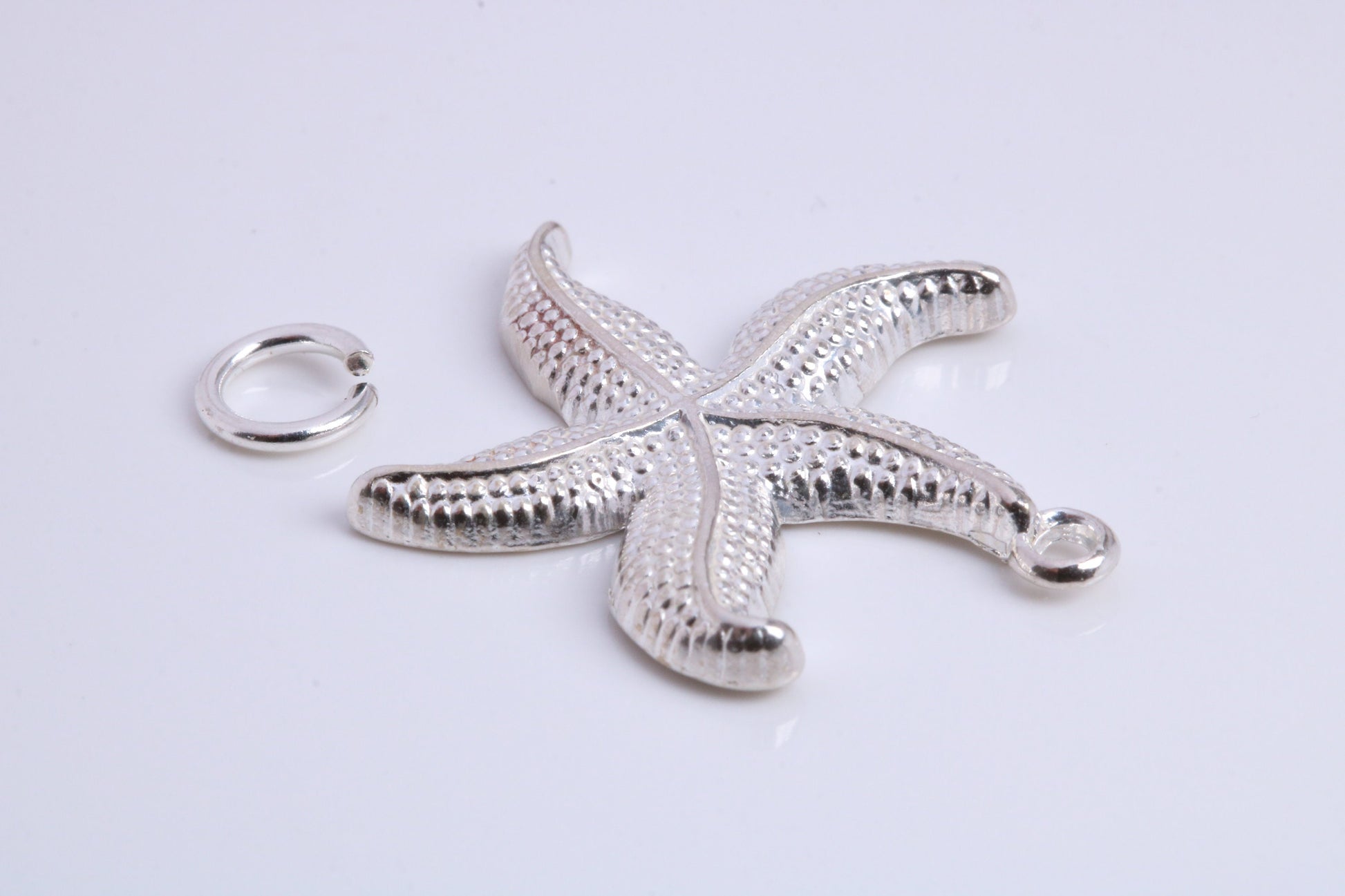 Star Fish Charm, Traditional Charm, Made from Solid 925 Grade Sterling Silver, Complete with Attachment Link