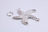 Star Fish Charm, Traditional Charm, Made from Solid 925 Grade Sterling Silver, Complete with Attachment Link