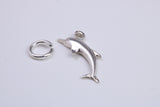 Dolphin Charm, Traditional Charm, Made from Solid 925 Grade Sterling Silver, Complete with Attachment Link