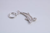 Dolphin Charm, Traditional Charm, Made from Solid 925 Grade Sterling Silver, Complete with Attachment Link