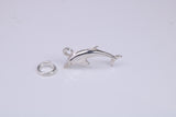 Dolphin Charm, Traditional Charm, Made from Solid 925 Grade Sterling Silver, Complete with Attachment Link