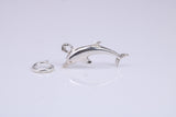 Dolphin Charm, Traditional Charm, Made from Solid 925 Grade Sterling Silver, Complete with Attachment Link