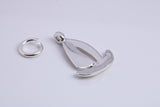 Sailing Dingy Charm, Traditional Charm, Made from Solid 925 Grade Sterling Silver, Complete with Attachment Link