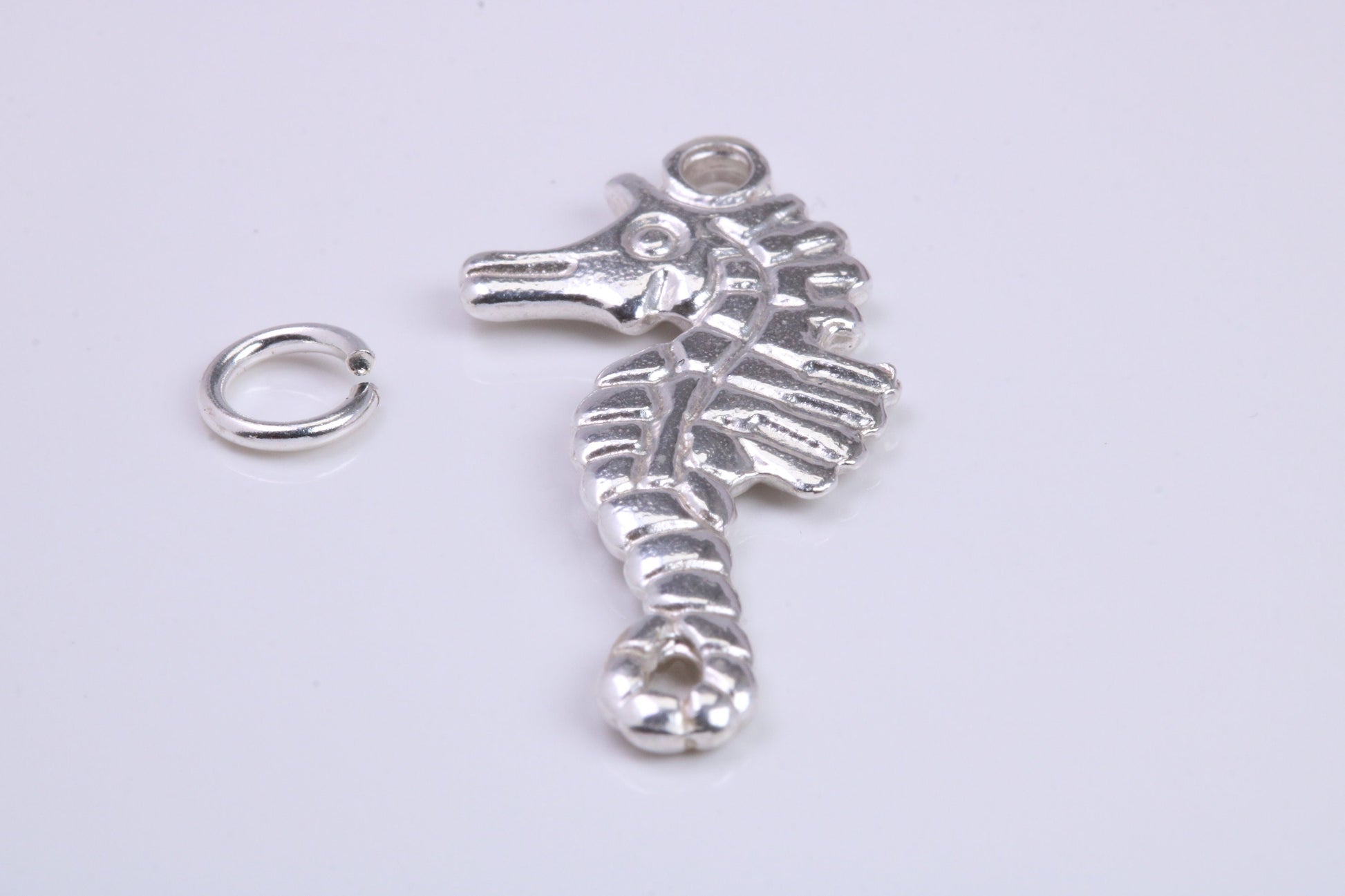 Sea Horse Charm, Traditional Charm, Made from Solid 925 Grade Sterling Silver, Complete with Attachment Link