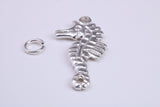 Sea Horse Charm, Traditional Charm, Made from Solid 925 Grade Sterling Silver, Complete with Attachment Link