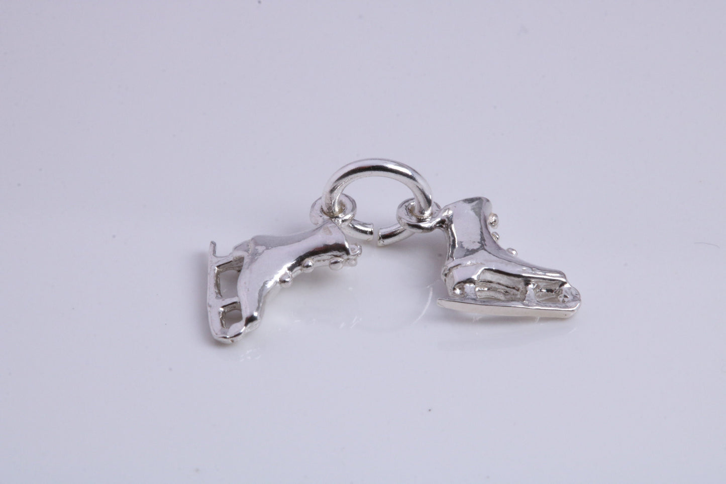 Pair of Ice Skates Charm, Traditional Charm, Made from Solid 925 Grade Sterling Silver, Complete with Attachment Link