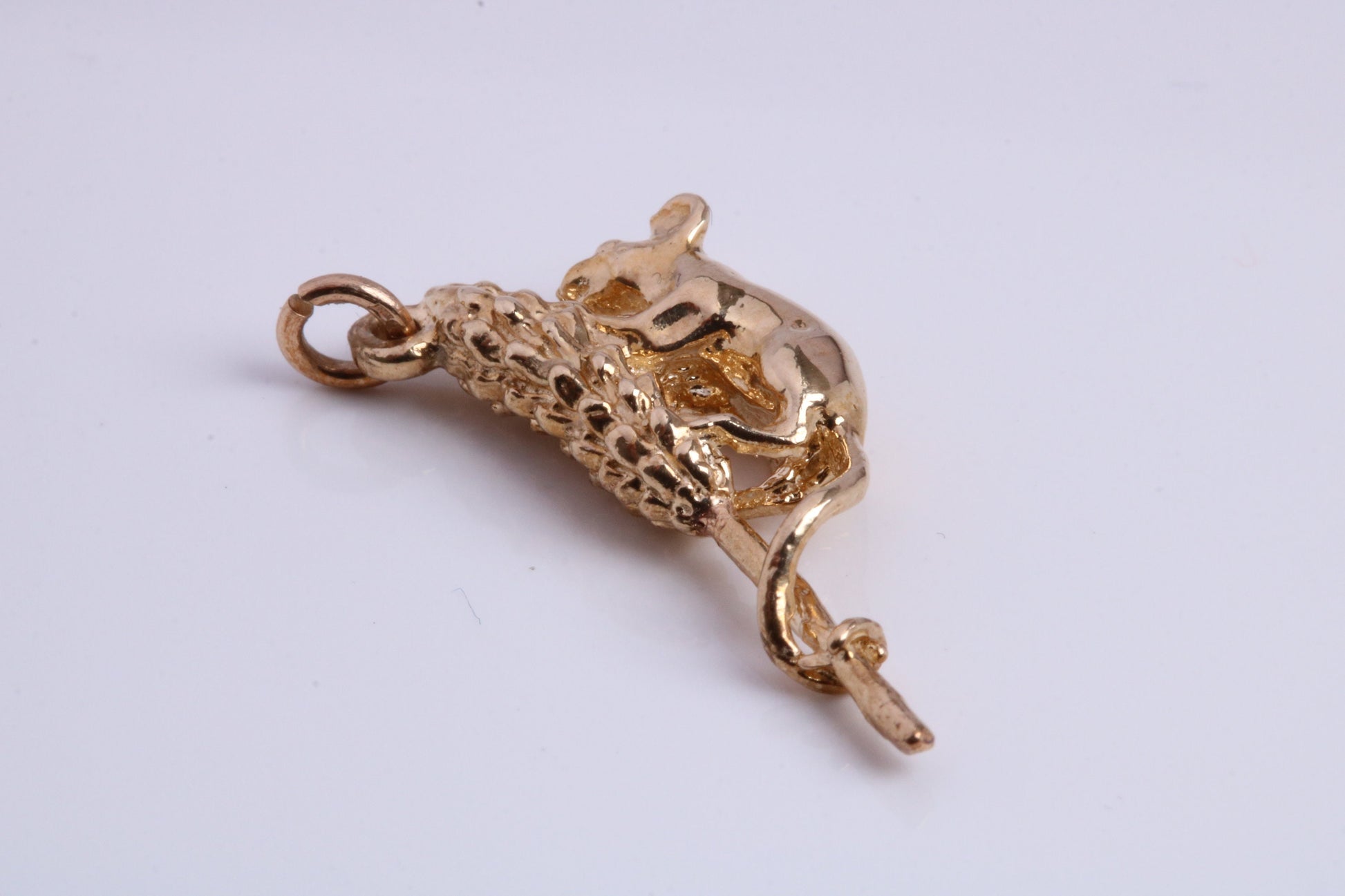 Corn Mouse Charm, Made From Solid Cast Yellow Gold, British Hallmarked