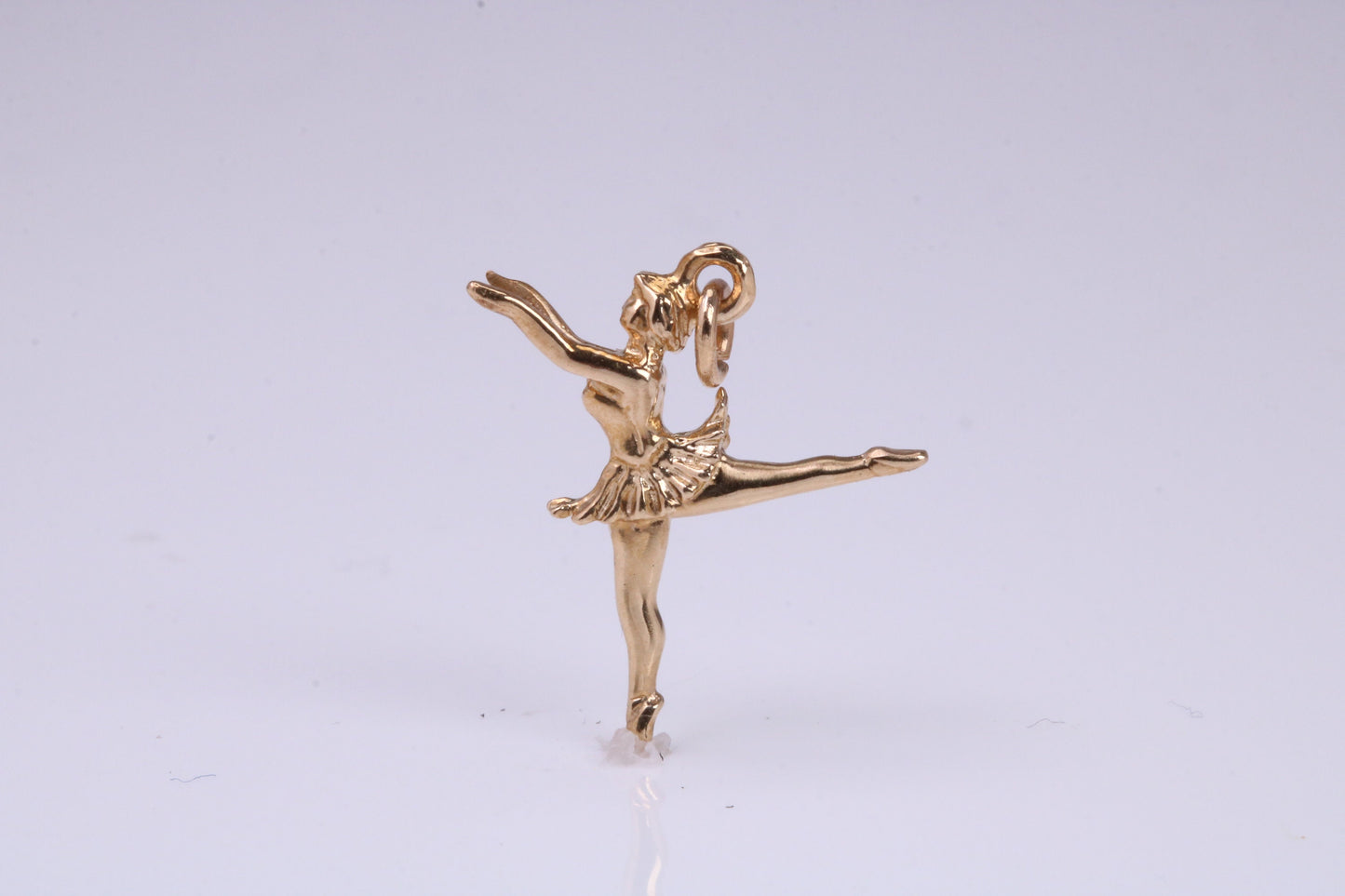 Ballerina Charm, Made From Solid 9ct Yellow Gold, British Hallmarked and Complete With Attachment Link