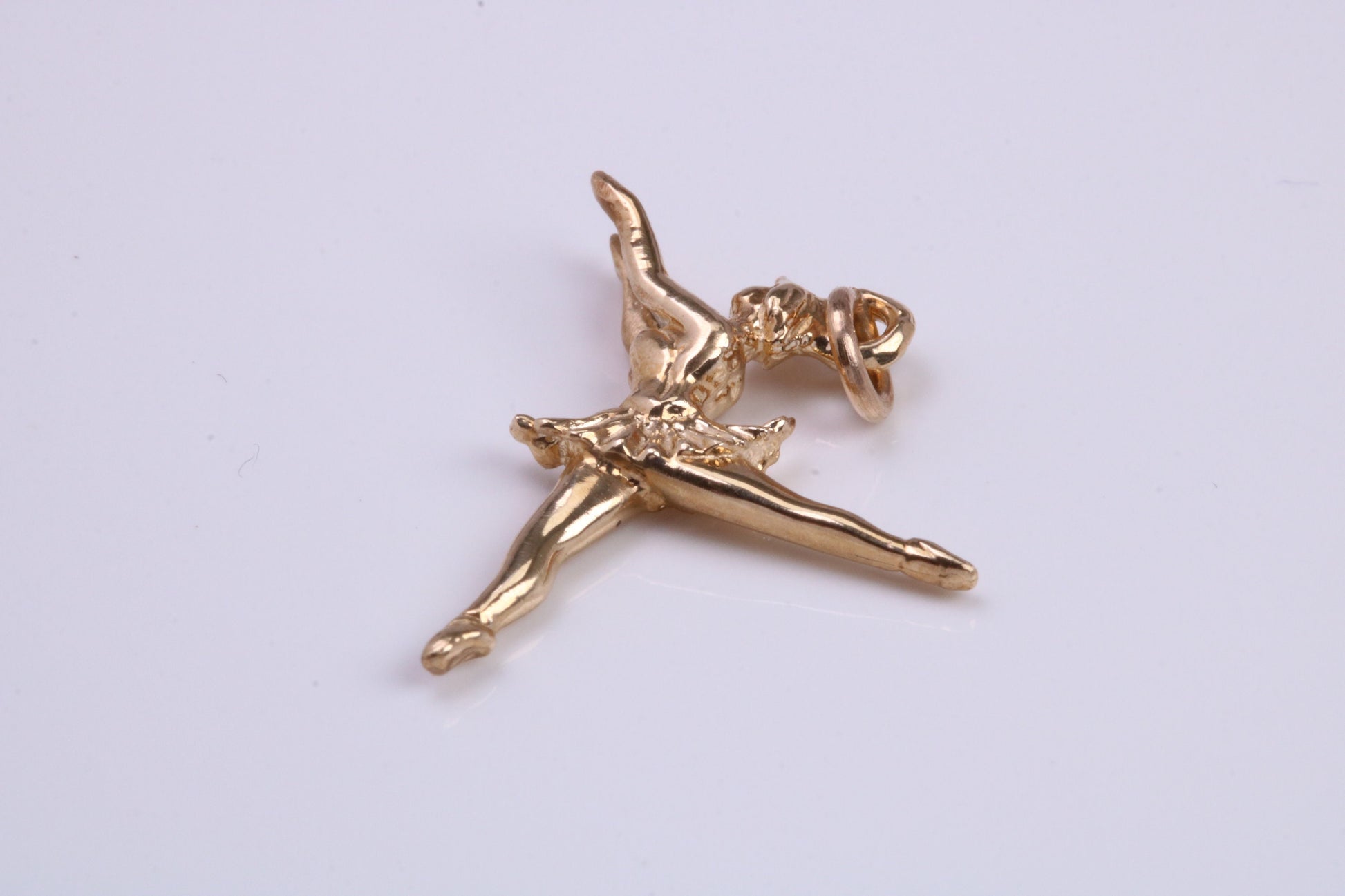 Ballerina Charm, Made From Solid 9ct Yellow Gold, British Hallmarked and Complete With Attachment Link