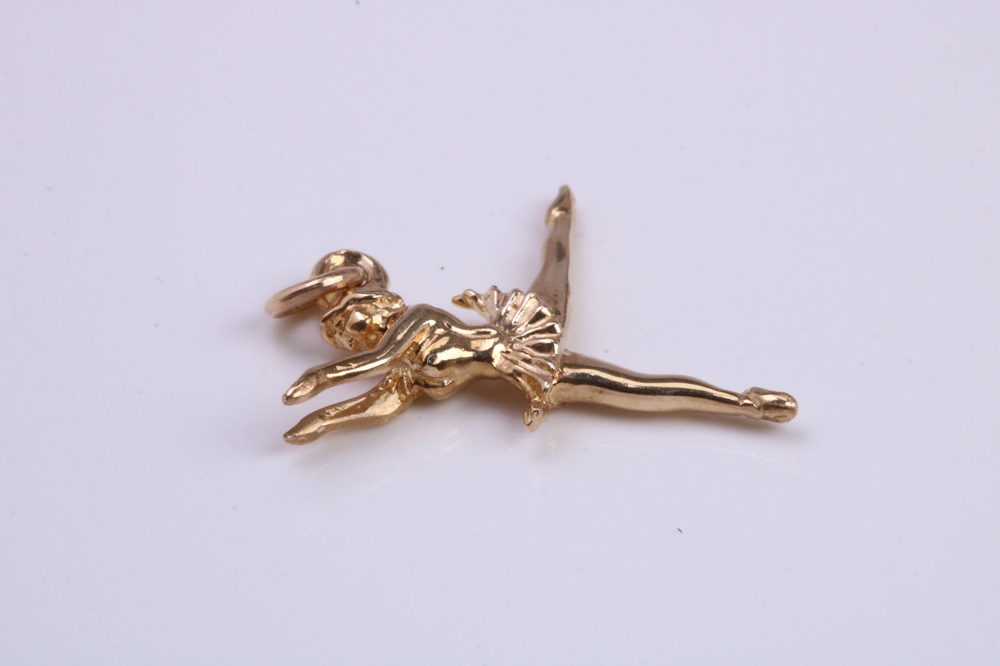 Ballerina Charm, Made From Solid 9ct Yellow Gold, British Hallmarked and Complete With Attachment Link