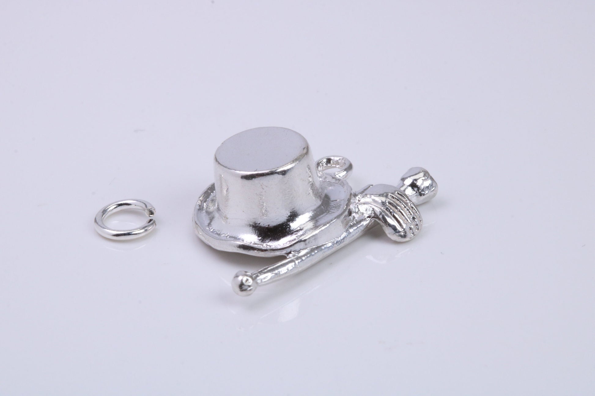 Magicians Hat Charm, Traditional Charm, Made from Solid 925 Grade Sterling Silver, Complete with Attachment Link
