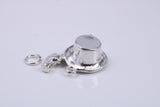 Magicians Hat Charm, Traditional Charm, Made from Solid 925 Grade Sterling Silver, Complete with Attachment Link