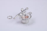 Magicians Hat Charm, Traditional Charm, Made from Solid Cast 925 Grade Sterling Silver, Complete with Attachment Link